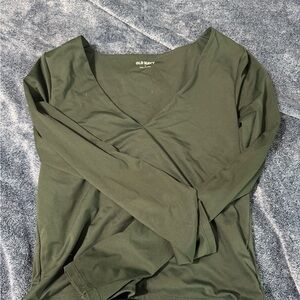 Old Navy Women's Olive V-Neck Blouse